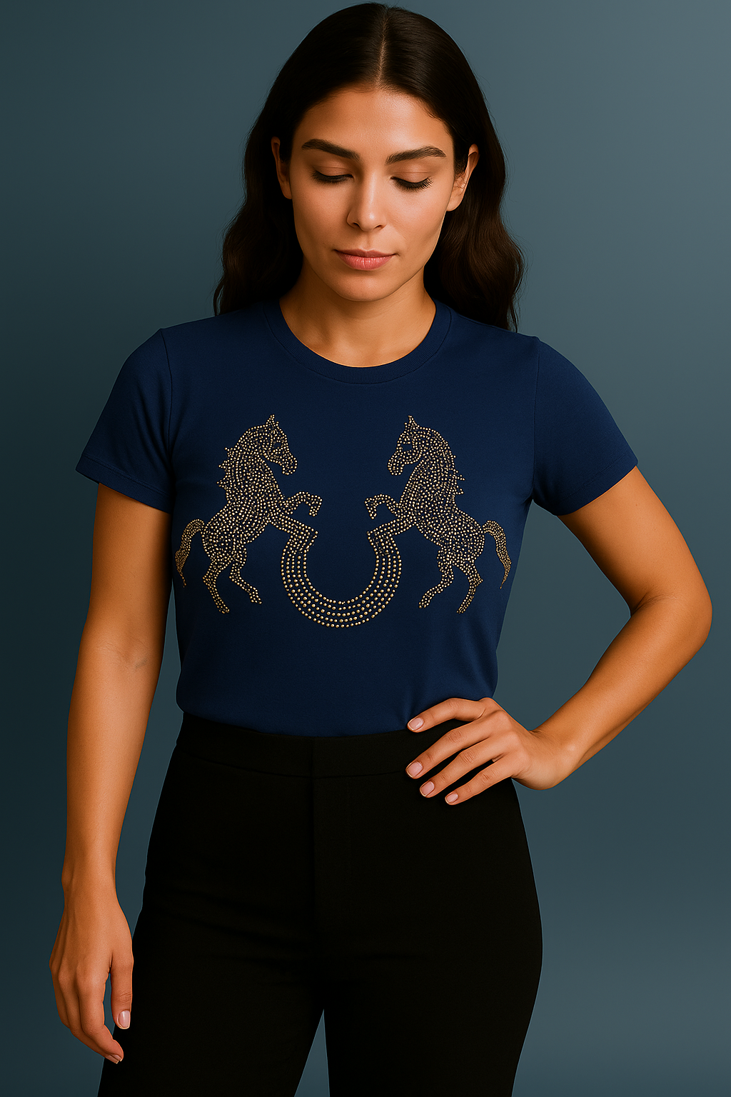Camisa Country Horse Azul Marinho