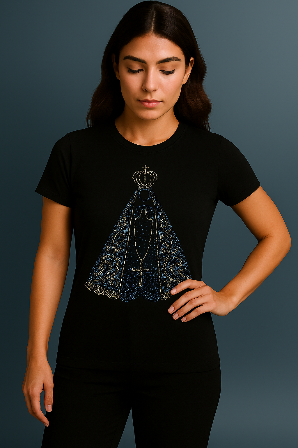 Camisa Nossa Senhora Estrelas True Black