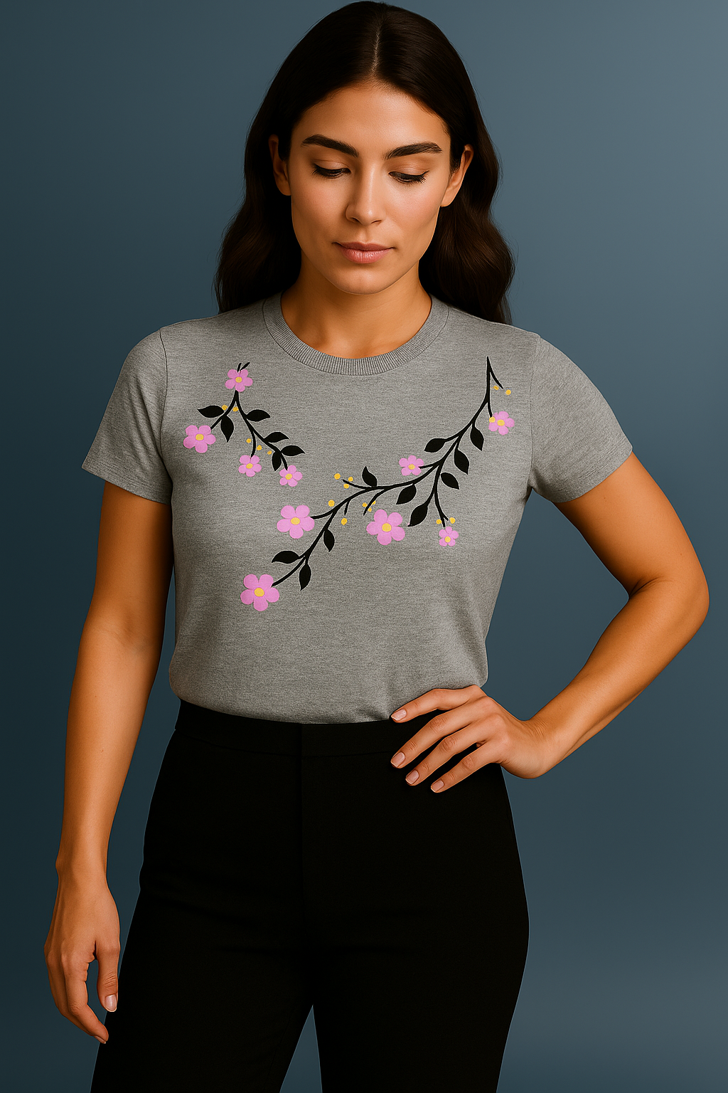 Camisa Sakura Cinza mix