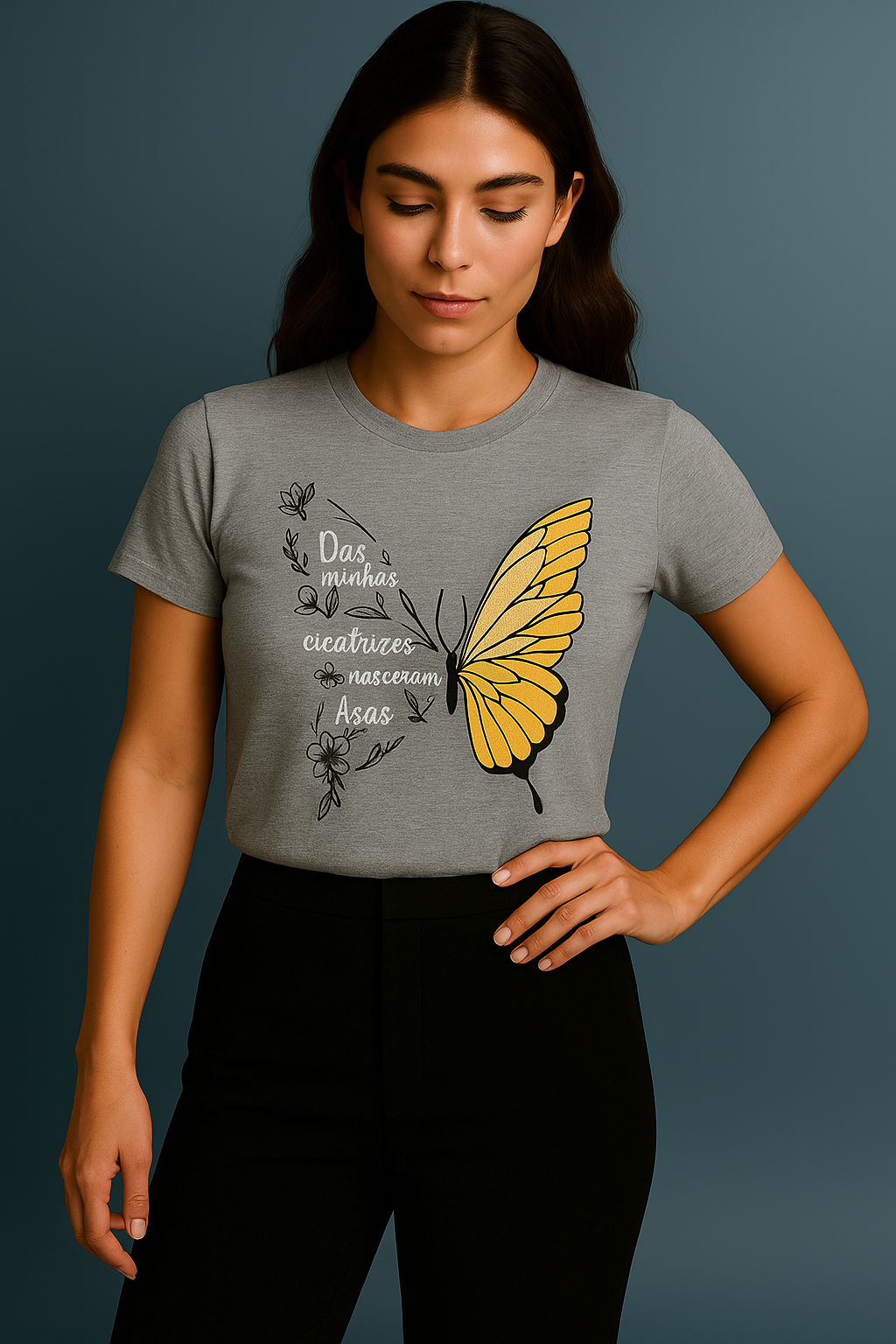 Camisa Butterfly Cinza mix