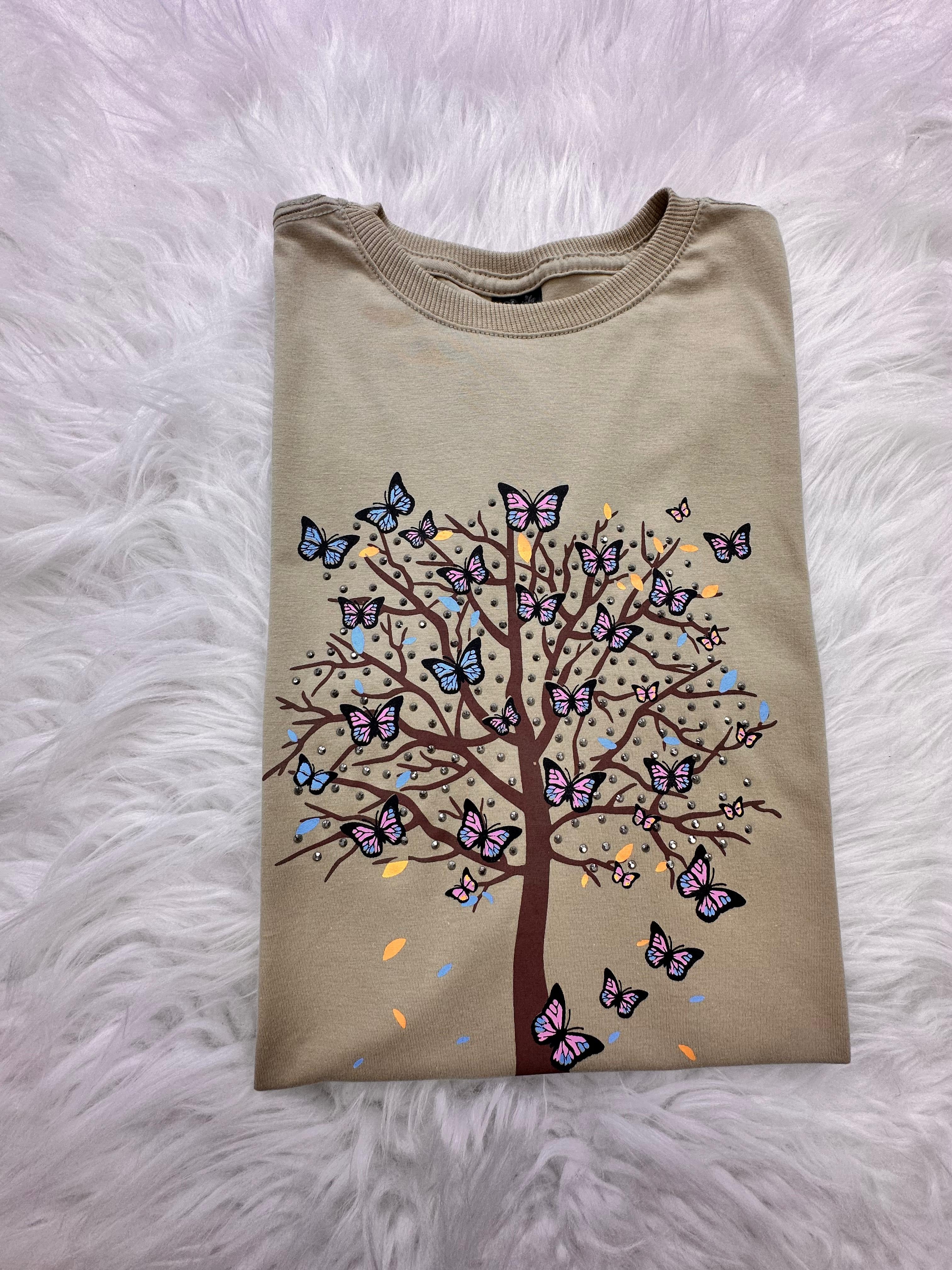 Camisa Butterfly Tree Pérola